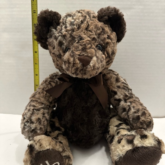 Dennis Basso Home Teddy Bear Plush Faux Fur Leopard Cheetah Spots Brown Tan - Picture 8 of 8